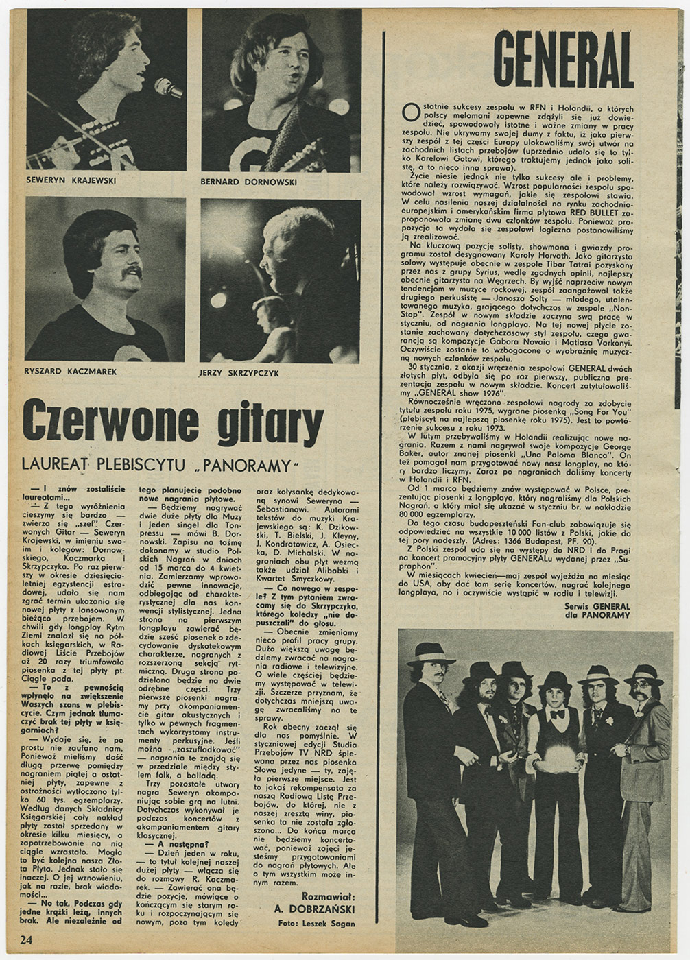 Czerwone gitary - laureat plebiscytu Panoramy. 7.03.1973 r.