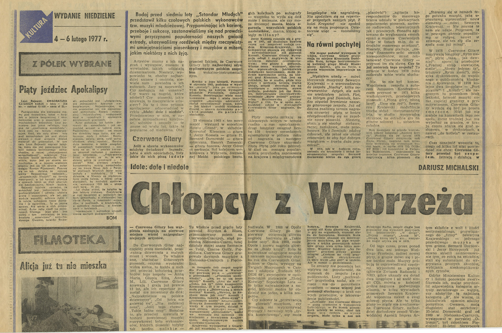 1969-1978_kultura_1977_Dariusz_Michalski_o_CzG_Krytyczny_Artykul_01